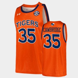 Men's Auburn Tigers College Basketball Orange Devan Cambridge #35 Unite As One Jersey 844526-975