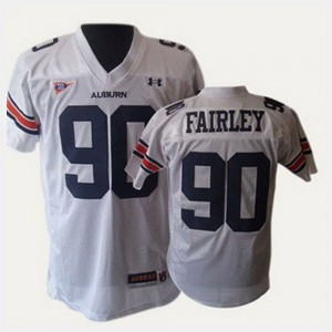 Men's Auburn Tigers College Football White Nick Fairley #90 Jersey 783968-267