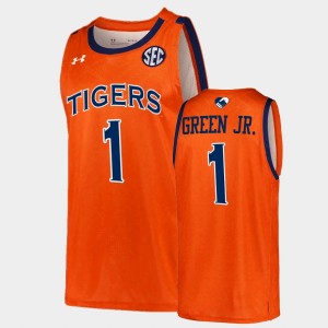 Men's Auburn Tigers College Basketball Orange Wendell Green Jr. #1 Unite As One Jersey 292918-654