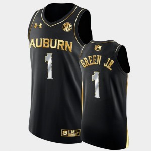 Men's Auburn Tigers Golden Edition Black Wendell Green Jr. #1 2022 College Basketball Jersey 473335-188