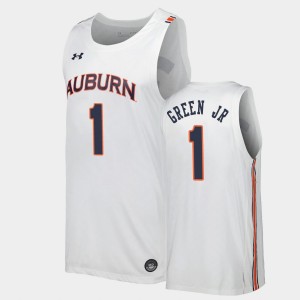 Men's Auburn Tigers Replica White Wendell Green Jr. #1 Jersey 804379-624