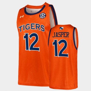 Men's Auburn Tigers College Basketball Orange Zep Jasper #12 Unite As One Jersey 317777-219