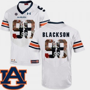 Men's Auburn Tigers Pictorial Fashion White Angelo Blackson #98 Football Jersey 671653-165