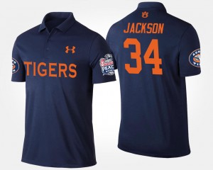 Men's Auburn Tigers Bowl Game Navy Bo Jackson #34 Peach Bowl Name and Number Polo 539840-668