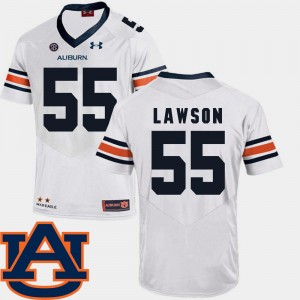 Men's Auburn Tigers College Football White Carl Lawson #55 SEC Patch Replica Jersey 502686-945