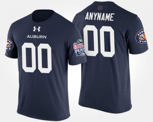 Men's Auburn Tigers Bowl Game Navy Custom #00 Peach Bowl Name and Number T-Shirt 977170-227