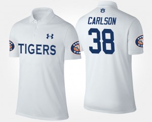 Men's Auburn Tigers Name and Number White Daniel Carlson #38 Polo 567014-142