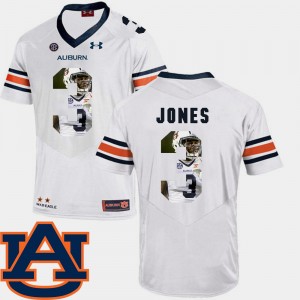 Men's Auburn Tigers Pictorial Fashion White Jonathan Jones #3 Football Jersey 878585-646