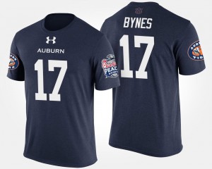 Men's Auburn Tigers Bowl Game Navy Josh Bynes #17 Peach Bowl T-Shirt 641715-234