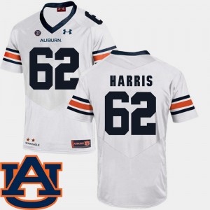 Men's Auburn Tigers College Football White Josh Harris #62 SEC Patch Replica Jersey 940151-283