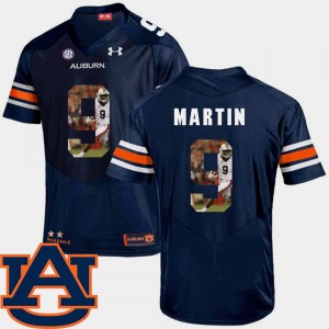 Men's Auburn Tigers Pictorial Fashion Navy Kam Martin #9 Football Jersey 411557-793