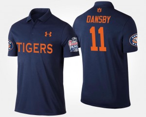 Men's Auburn Tigers Bowl Game Navy Karlos Dansby #11 Peach Bowl Name and Number Polo 298951-710