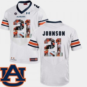Men's Auburn Tigers Pictorial Fashion White Kerryon Johnson #21 Football Jersey 790770-562