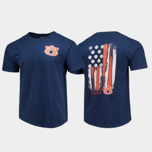Men's Auburn Tigers Baseball Flag Navy Comfort Colors T-Shirt 681856-777