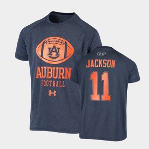 Men's Auburn Tigers Novelty Football Navy Shedrick Jackson #11 Raglan T-Shirt 503619-870