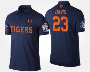 Men's Auburn Tigers Bowl Game Navy Ryan Davis #23 Peach Bowl Name and Number Polo 754803-271
