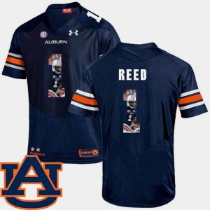 Men's Auburn Tigers Pictorial Fashion Navy Trovon Reed #1 Football Jersey 222643-732